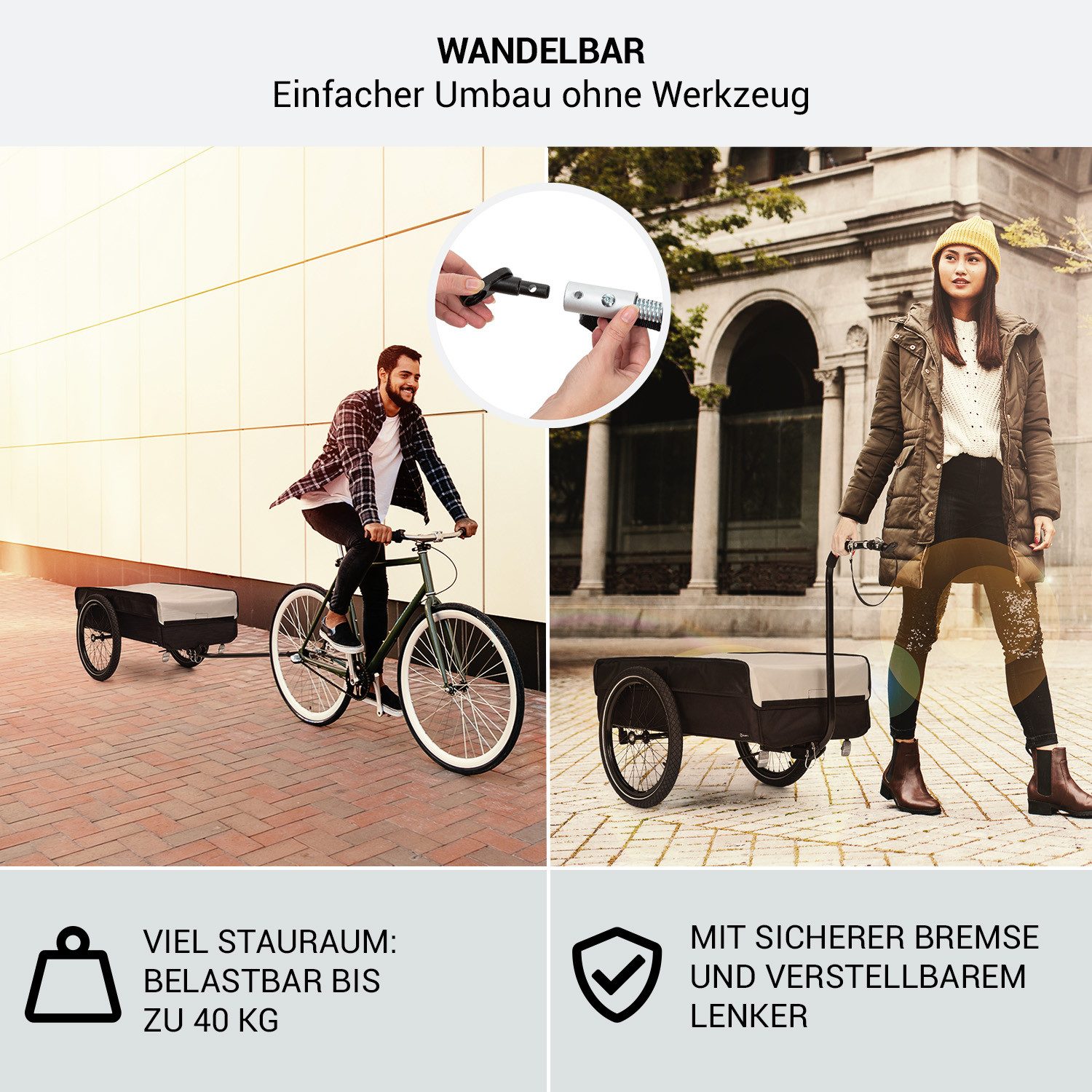 KLARFIT Fahrradkinderanhänger Companion Lastenanhänger L