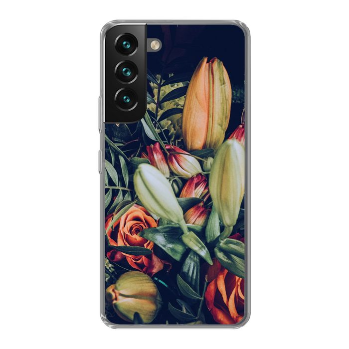 MuchoWow Handyhülle Blumenstrauß - Stilleben - Blumen - Pflanzen - Rot Phone Case Handyhülle Samsung Galaxy S22+ Silikon Schutzhülle
