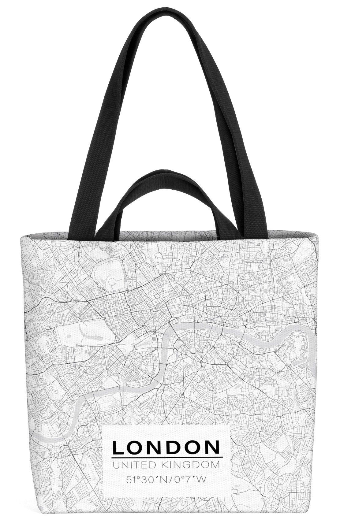 VOID Henkeltasche (1-tlg), London Karte London Stadt Landkarte Großbritannien England Straßen La