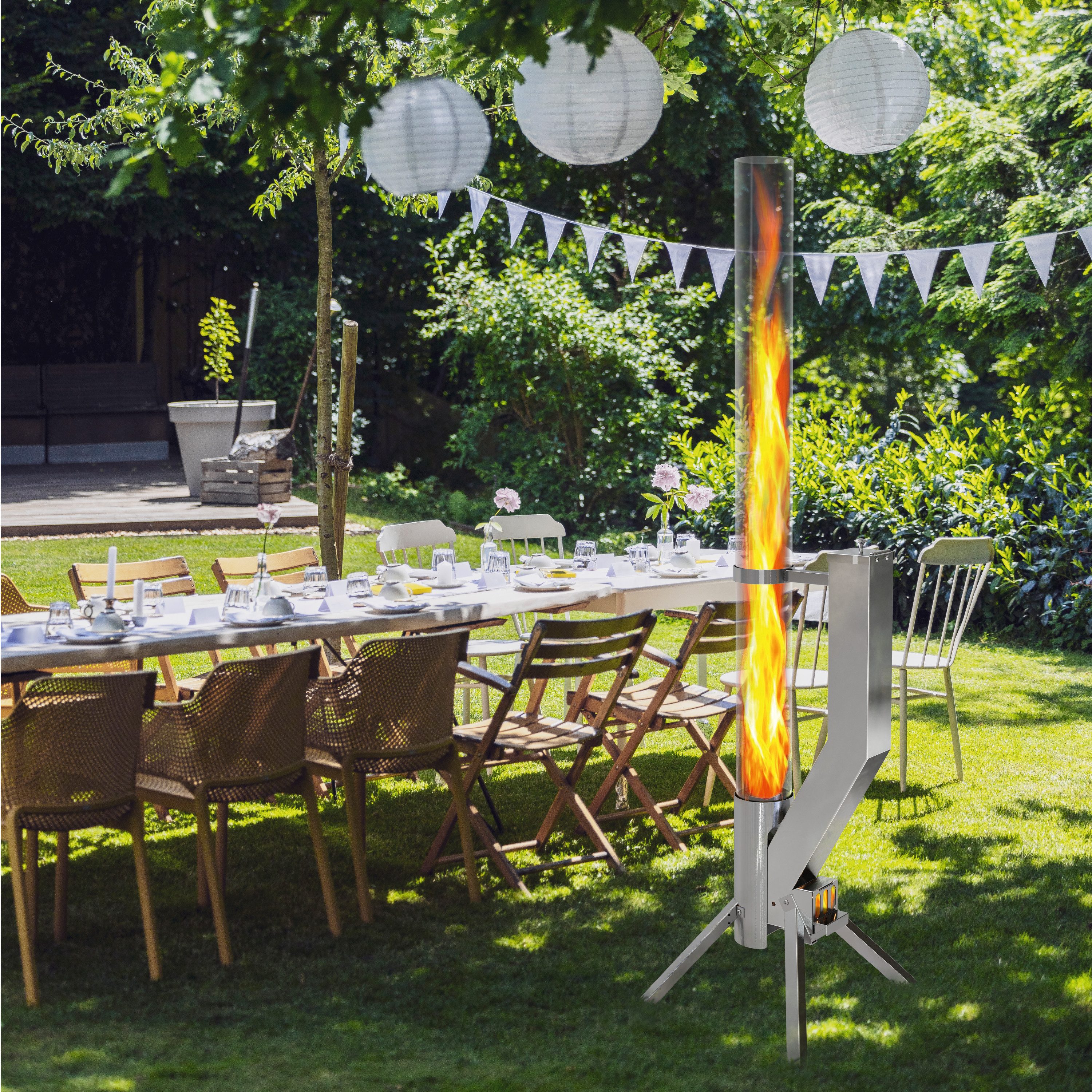 Gardenflare Feuerschale Premium Gartenkamin Feuersäule und günstig online kaufen