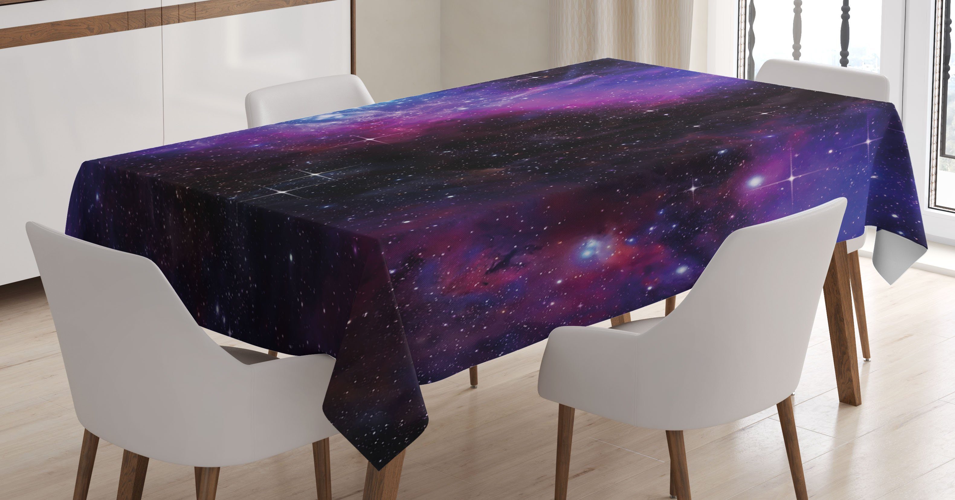 Abakuhaus Tischdecke Farbfest Waschbar Für den Außen Bereich geeignet Klare Farben, Weltraum Nebula Dunkle Galaxie Sterne