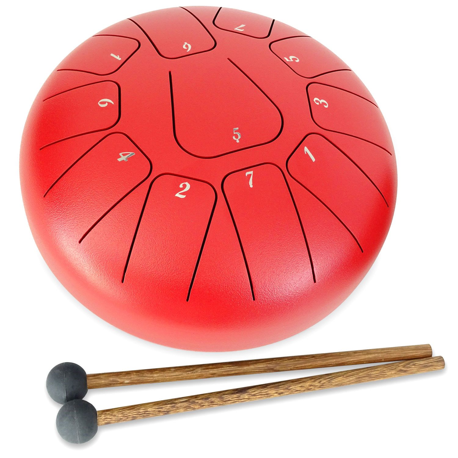 keepdrum Trommel keepdrum Zungentrommel TD8RD-F Tongue Drum 11 Töne Rot F-Dur,Set, Tongue Drum, 2 Schlägel, Tasche