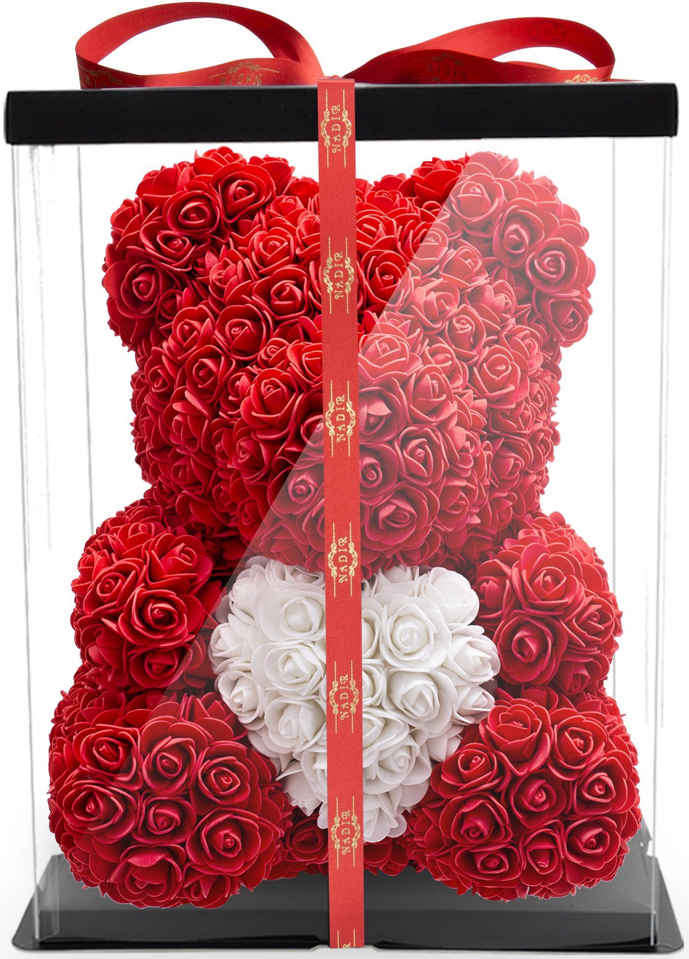Kunstblume Rosenbär 40 cm inkl. Geschenkbox günstig online kaufen