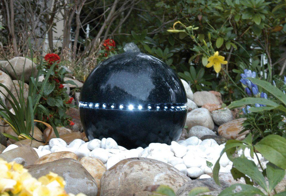 Ubbink Gartenbrunnen Dubai, 36 Becken LED-Leiste, Breite, cm, Abdeckplatte) (inkl. BxT: cm Wasserbecken Pumpe, und 68x68