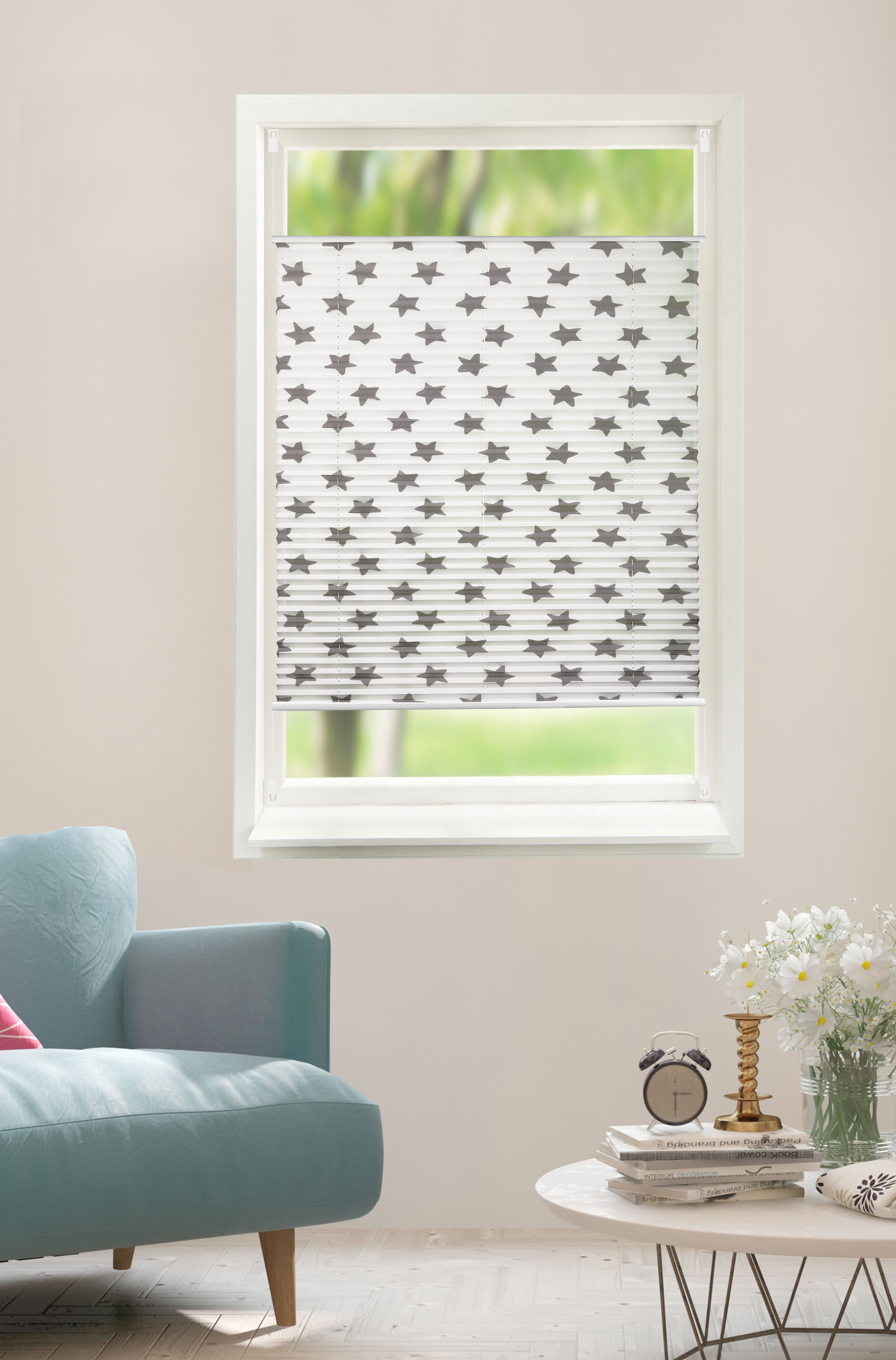 Lüttenhütt Plissee Stern, Lichtschutz, ohne Bohren, verspannt, Klemmfix, im günstig online kaufen