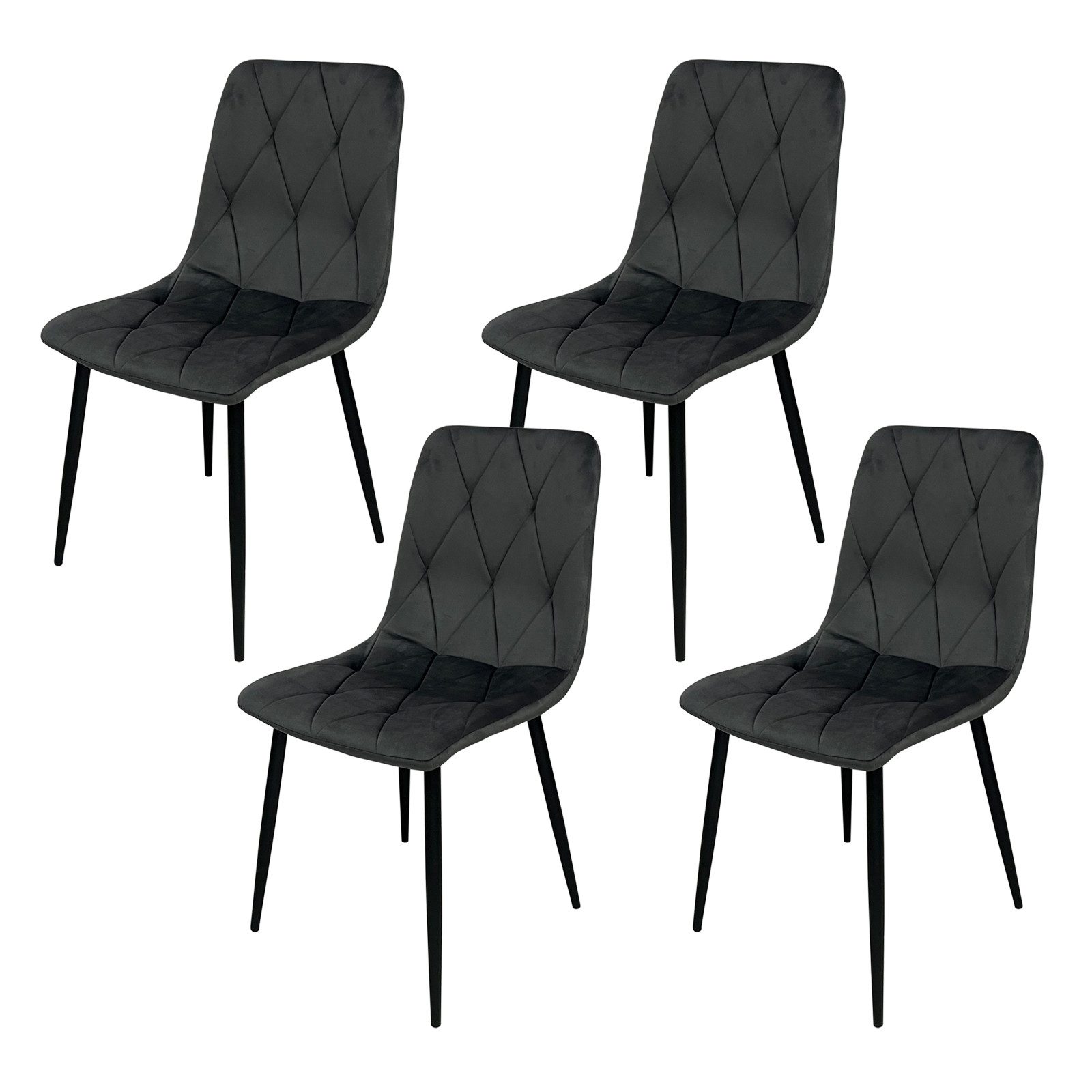 HTI-Living Esszimmerstuhl Stuhl Mesa Eco 4er-Set Velvet Grau (Set, 4 St), E günstig online kaufen