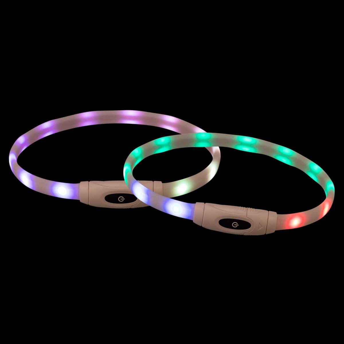 TRIXIE Hundehalsbandleuchte Flash Leuchtring USB - multicolor - 65 cm/16 mm