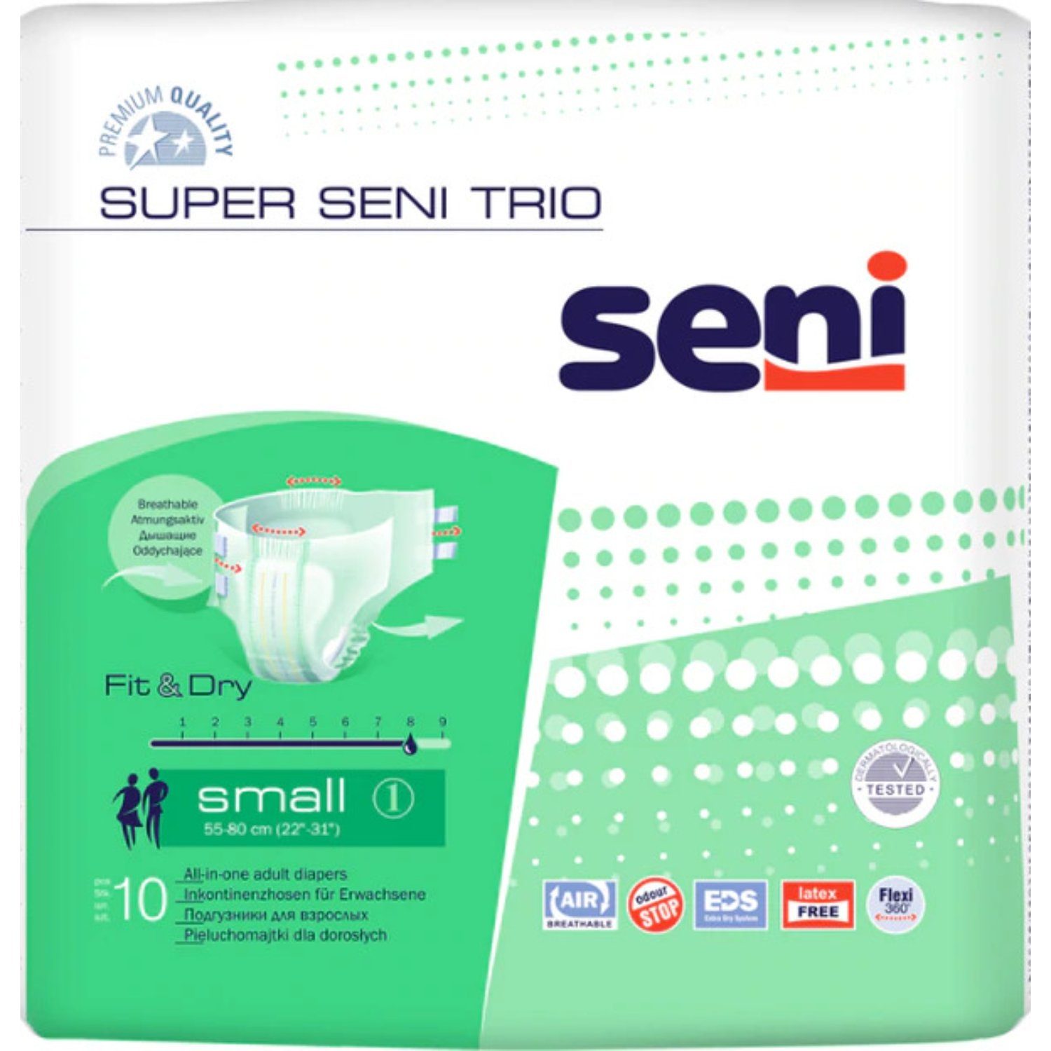 seni Inkontinenzboxer Super Seni Trio x10 (für den langfristigen Gebrauch, 10-St., Diskret und geruchsneutral) Windelhosen