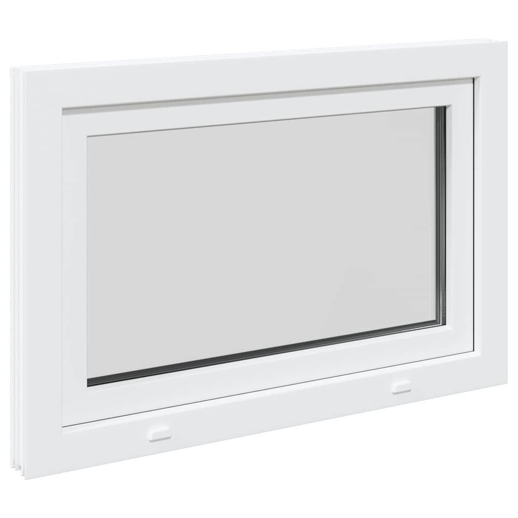 vidaXL Fenster Kellerfenster RISOR Kunststoff Dreh Kipp weiß PVC und Glas