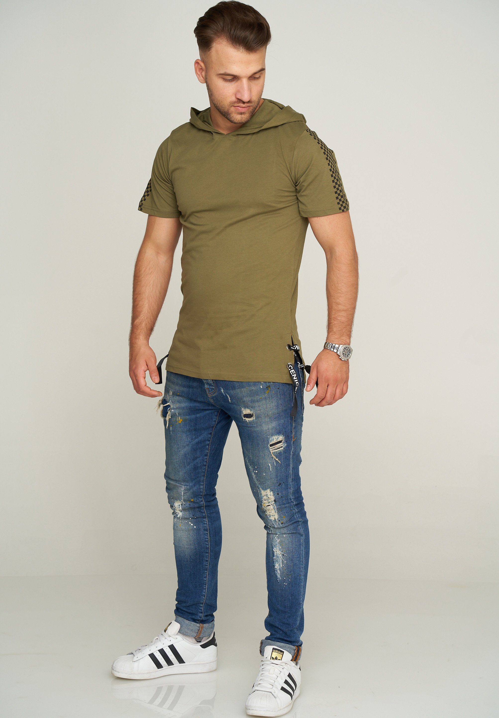 Premium im T-Shirt 2YMANCOS 2Y Oversize-Stil Khaki