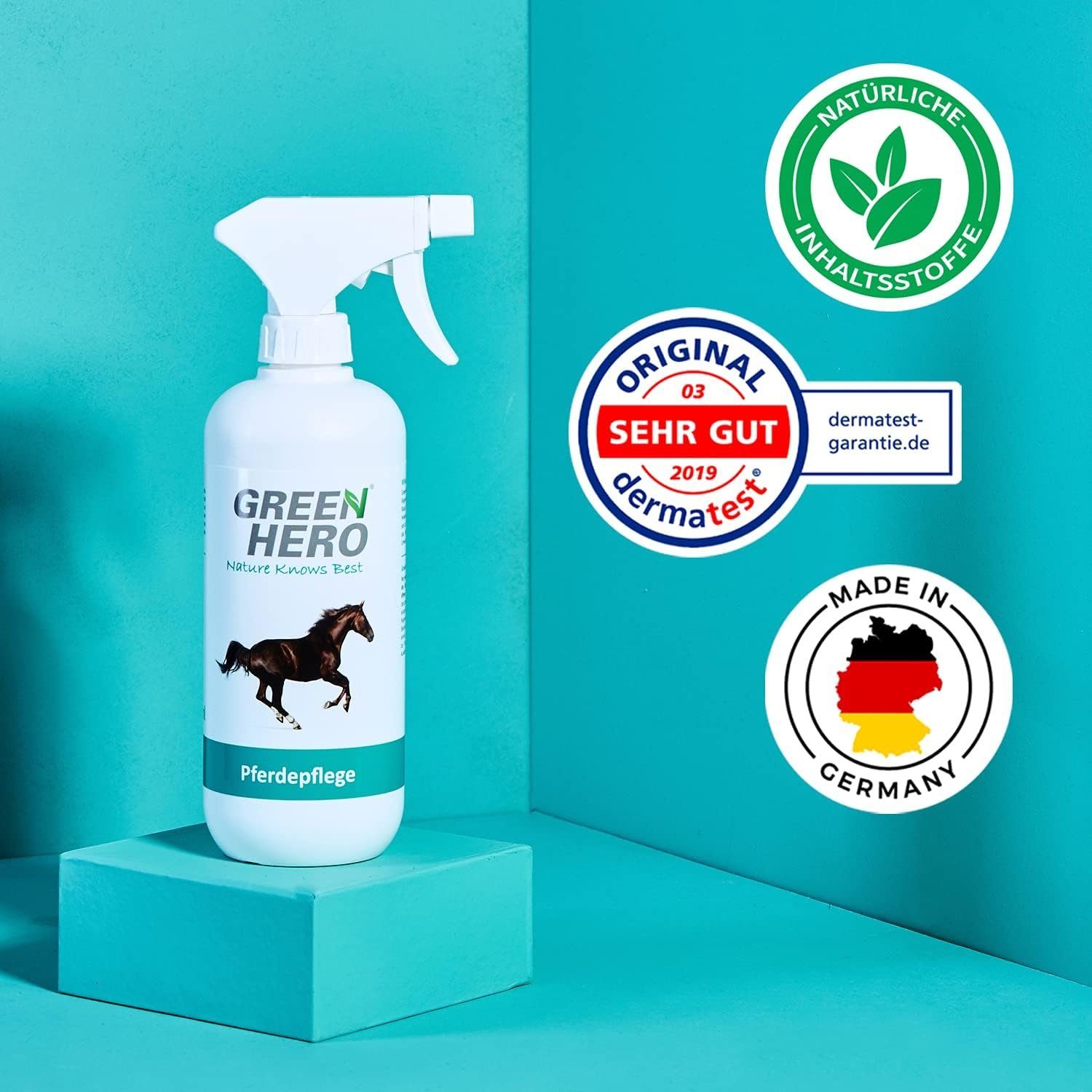GreenHero Fellpflege Pferdepflege - Natürliche Inhaltsstoffe, 500 ml