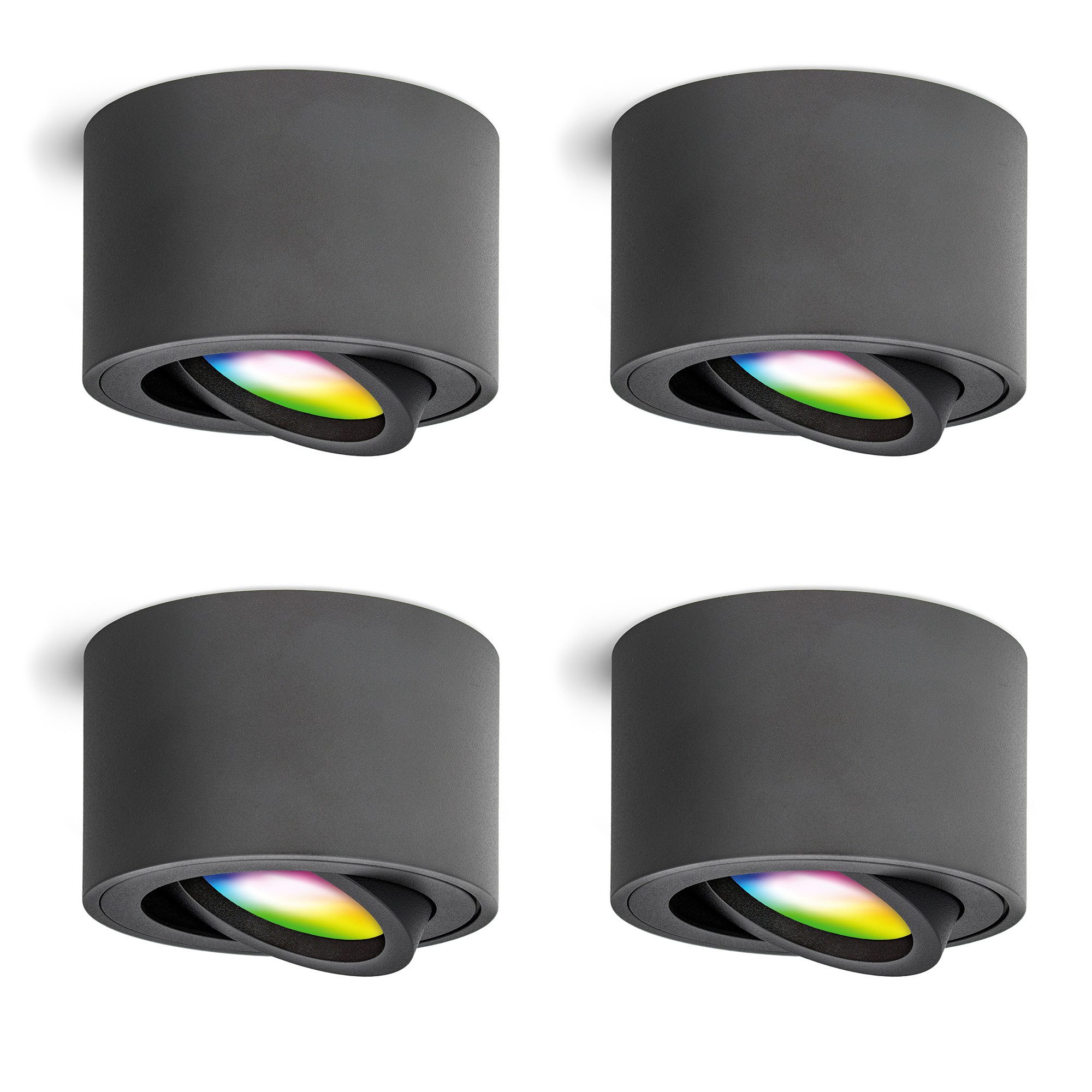 linovum LED Aufbaustrahler Aufbaulampe SMOL schwenkbar mit LED 4W SMART WLAN Deckenspot Strahler, Smart