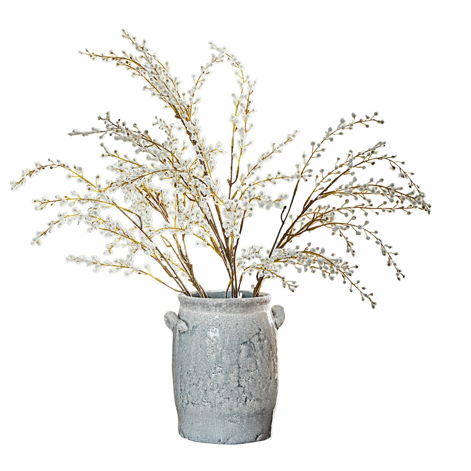Kunstblume Deko-Zweige 3er Set Palmyra weiß/braun, Mirabeau, Höhe 81.0 cm