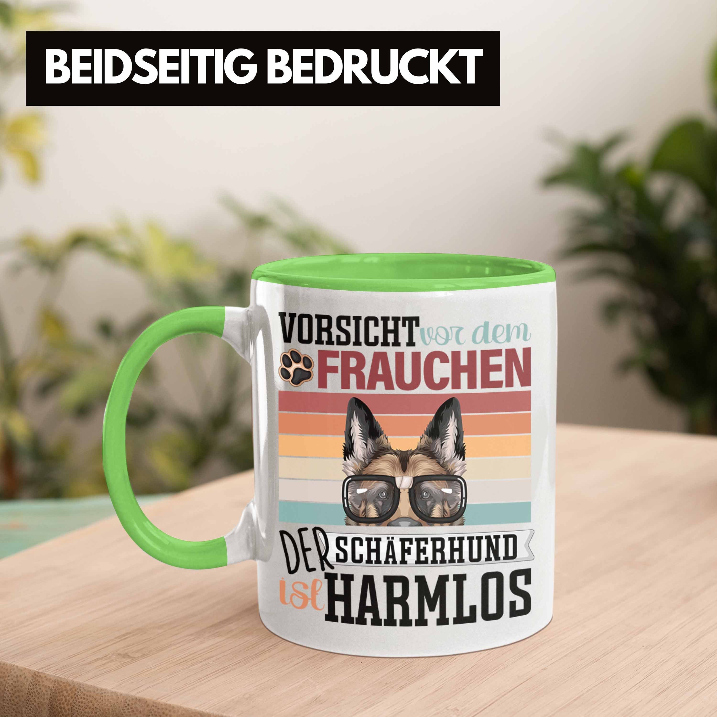 Tasse Spruch Tasse Geschen Grün Frauchen Lustiger Schäferhund Besitzerin Trendation Geschenk