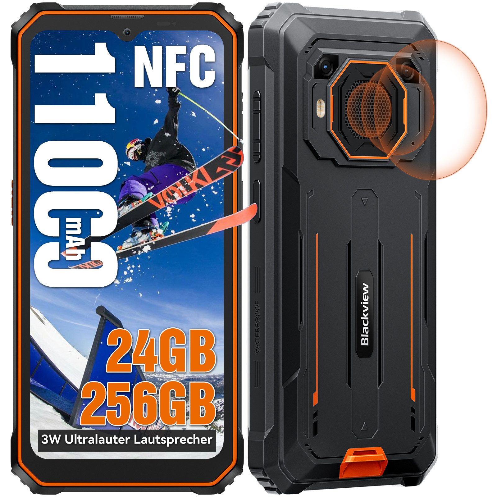 blackview BV6200Plus(8+256) mit 98dB Lautsprecher AI Smartphone (6.56 Zoll, 256 GB Speicherplatz, 16 MP Kamera, 11000mAh, 18 W, 98DB Lautsprecher, 90Hz, Ohne Vertrag)
