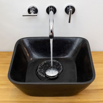 wohnfreuden Aufsatzwaschbecken Andesit Waschbecken 40 cm schwarz poliert (Kein Set), 4_102417