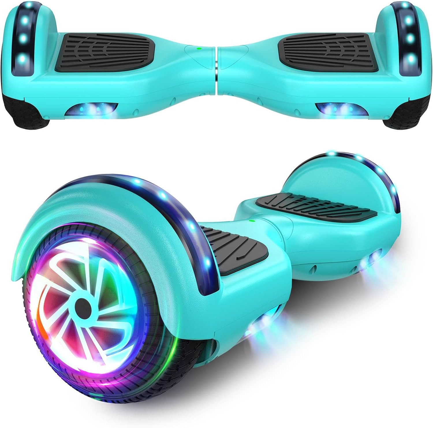 SISIGAD Balance Scooter 6,5 Zoll Dualmotorräder, Hoverboard mit LED-Licht, Smart Bluetooth, Hoverboard mit LED Lichter Bluetooth,Geschenk für Kinder
