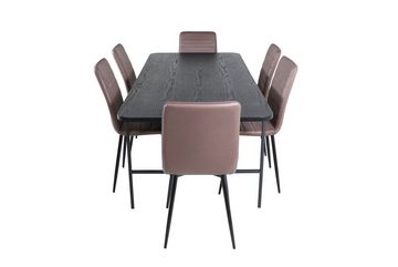 ebuy24 Essgruppe UnoBL Essgruppe Esstisch schwarz und 6 Windu Lyx E, (7-tlg)