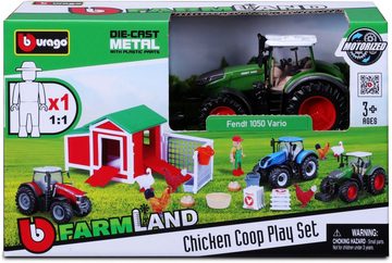 Bburago Spielwelt Farmland, Hühnerstall, inkl. FENDT Traktor