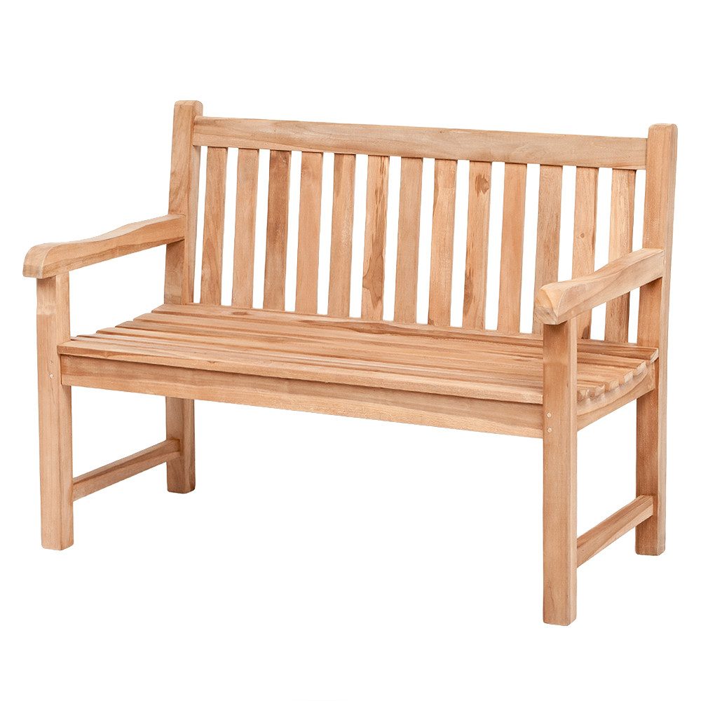 LebensWohnArt Sitzbank Massive Teak Sitzbank MONTAGNA ca. L120cm Gartenbank