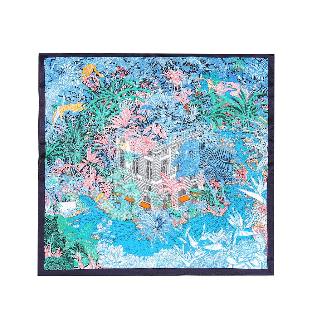 Vivi Idee Seidentuch 100% Maulbeerseide Halstuch Damen, Quadratisches 53x53 cm Halstuch, bedrucktes Seidenschal