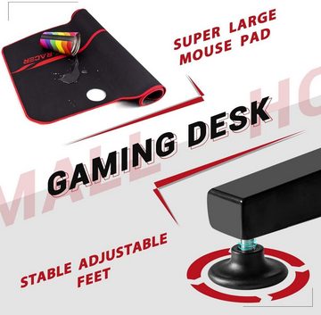 HOMALL Gamingtisch 140 cm Computer Schreibtisch Gamer Tisch