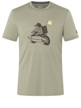 SUPER.NATURAL T-Shirt für Herren, Merino NAKED BEAR Bike Motiv, atmungsaktiv