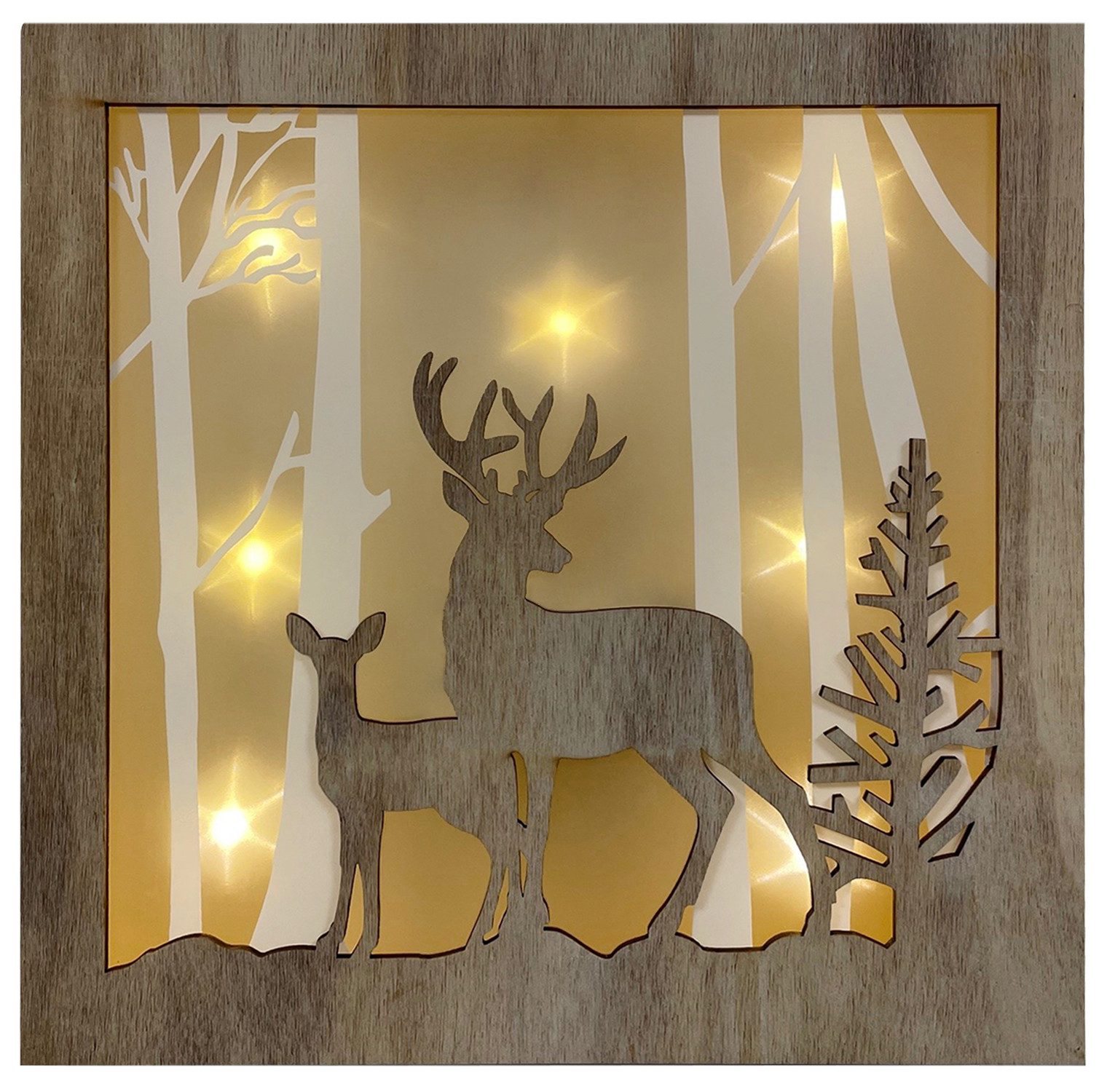 DEGAMO Weihnachtsszene Winterwald, 3D Bild mit Hologrammeffekt, 7 LED, Batt günstig online kaufen