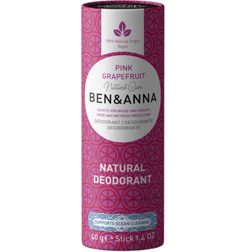 Ben & Anna Deo-Stift Deo-Stick Pink Grapefruit, Rosa, 40 g