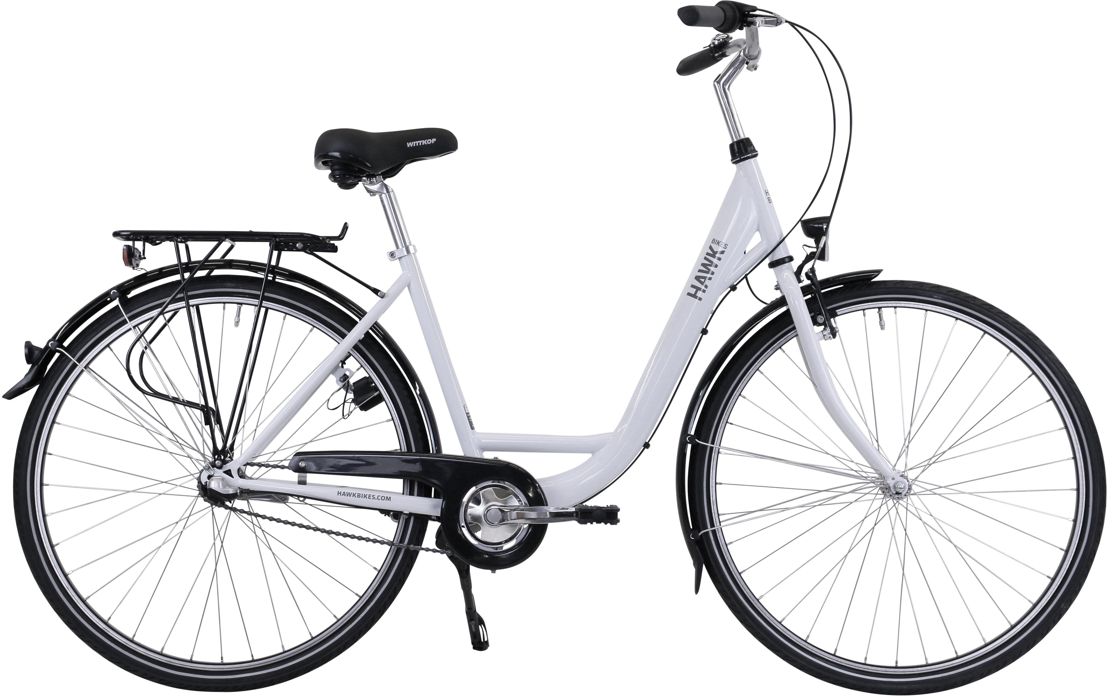 HAWK Bikes Cityrad HAWK City Wave Premium White, 3 Gang Shimano Nexus Schaltwerk, für Damen und Herren