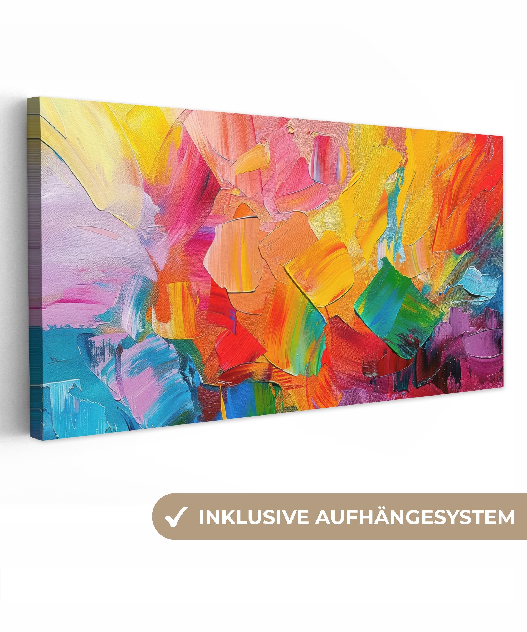 OneMillionCanvasses® Leinwandbild Panorama Abstrakt - Lackierung günstig online kaufen