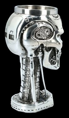Figuren Shop GmbH Becher Kelch - Terminator 2 Schädel - Judgment Day Merchandise, Kunststein (Polyresin), Edelstahl