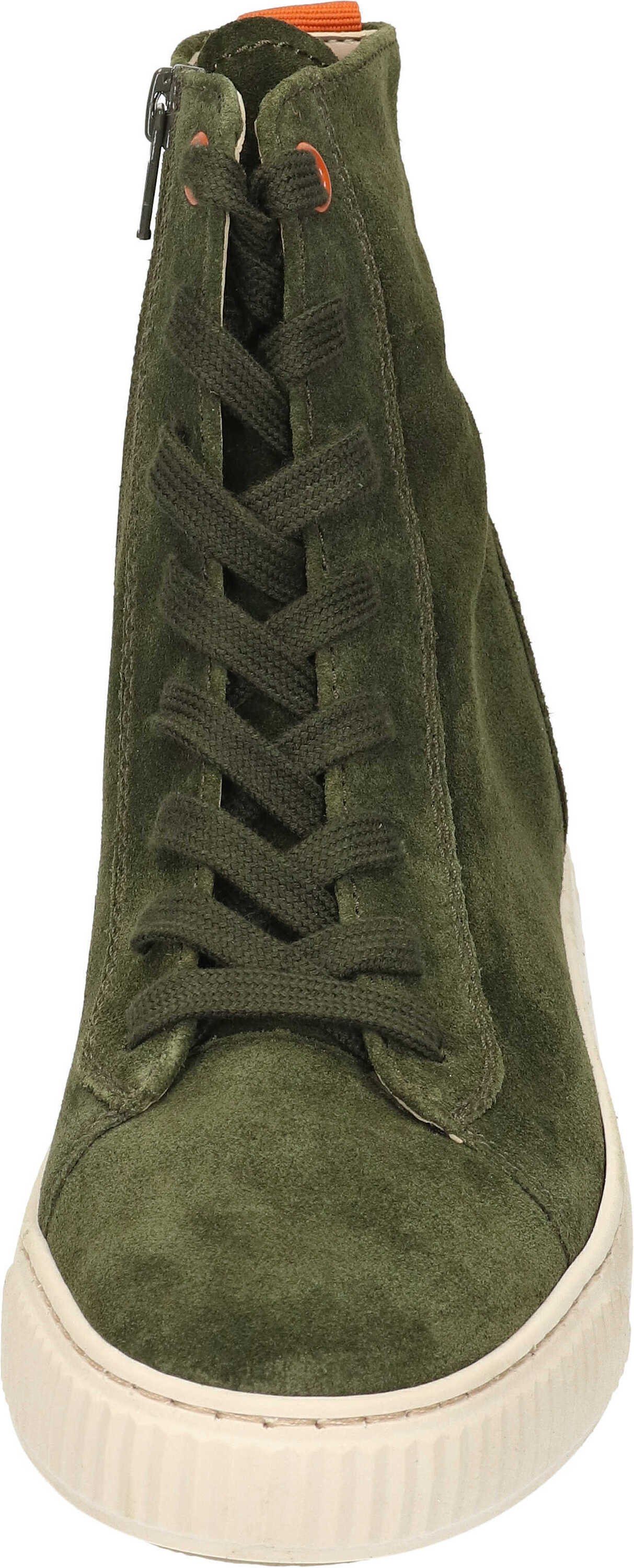 Gabor grün Schnürstiefelette Stiefeletten aus Veloursleder