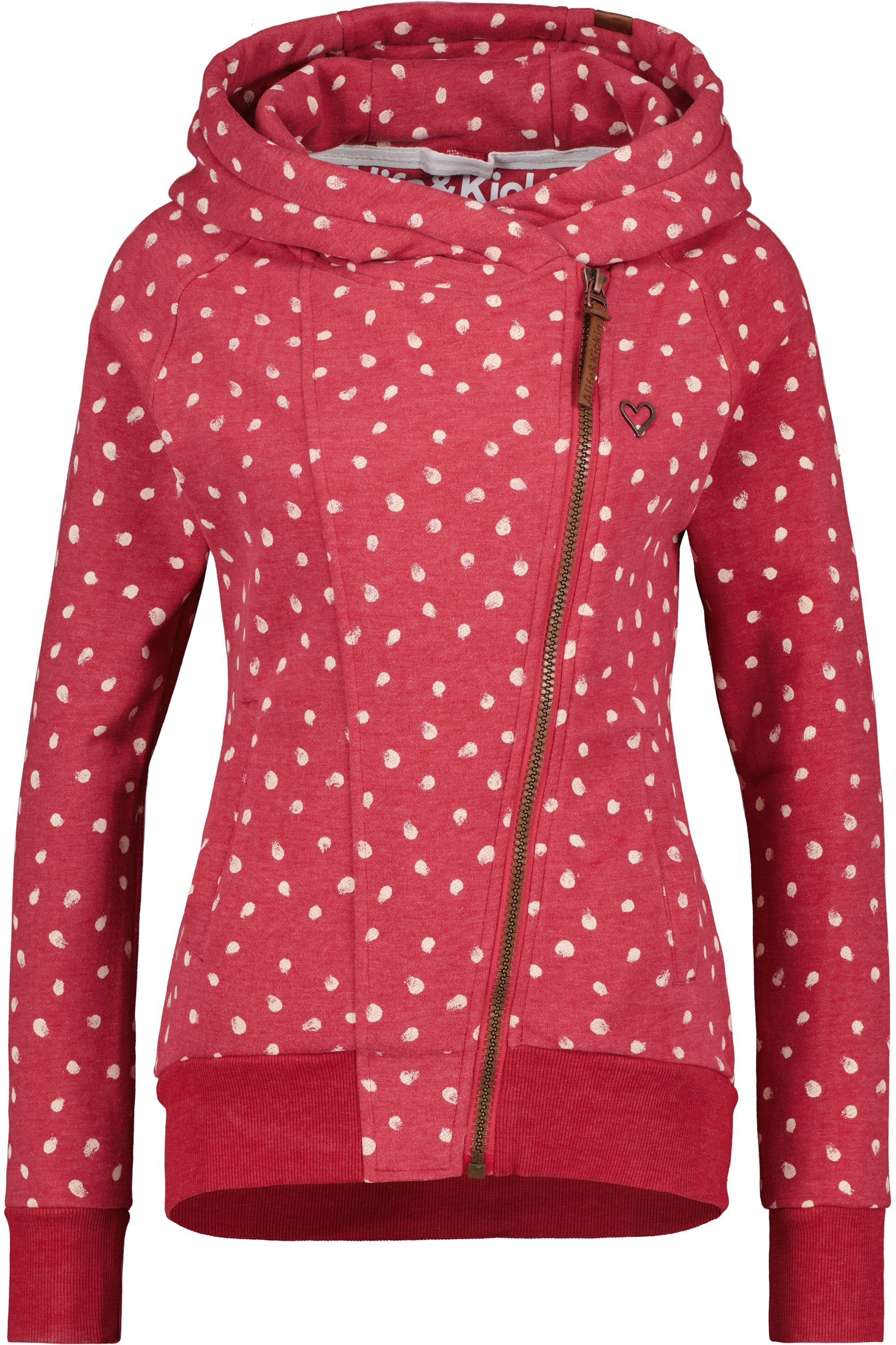 Alife & Kickin Sweatjacket Sweatjacke Kapuzensweatjacke, cranberry SnakecharmerAK melange Damen Kapuzensweatjacke B