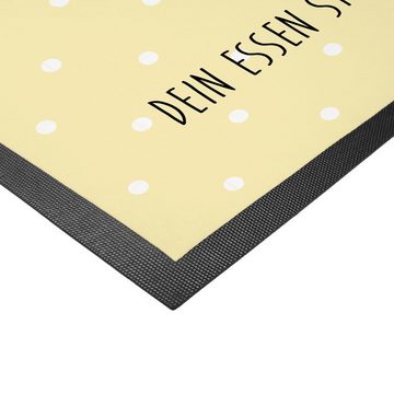 Fußmatte 50 x 75 cm Katze Fressen - Gelb Pastell - Geschenk, Fußabstreifer, Ma, Mr. & Mrs. Panda, Höhe: 0.3 mm, Zauberhafte Motive