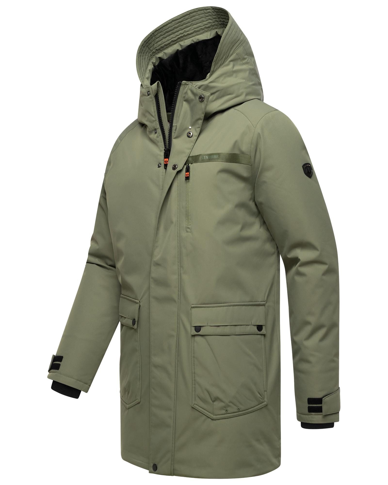 Stone Harbour Wintermantel Netaan XX Herren Kurzmantel mit kuscheliger Kapuze