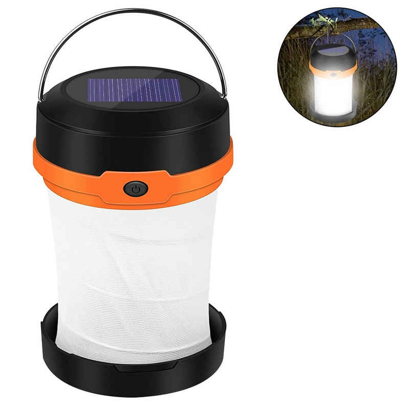 Mmgoqqt LED Laterne »LED Campinglampe Solar, Wasserdicht LED Camping Laterne, Notfallleuchte mit Handkurbel, für Wandern, Angeln, SOS, Ausfälle«