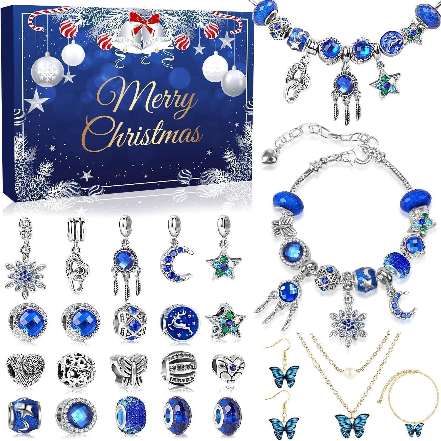 LuxusKollektion Schmuck-Adventskalender Adventskalender 2026 Schmuck Blau für Mädchen Frauen DIY