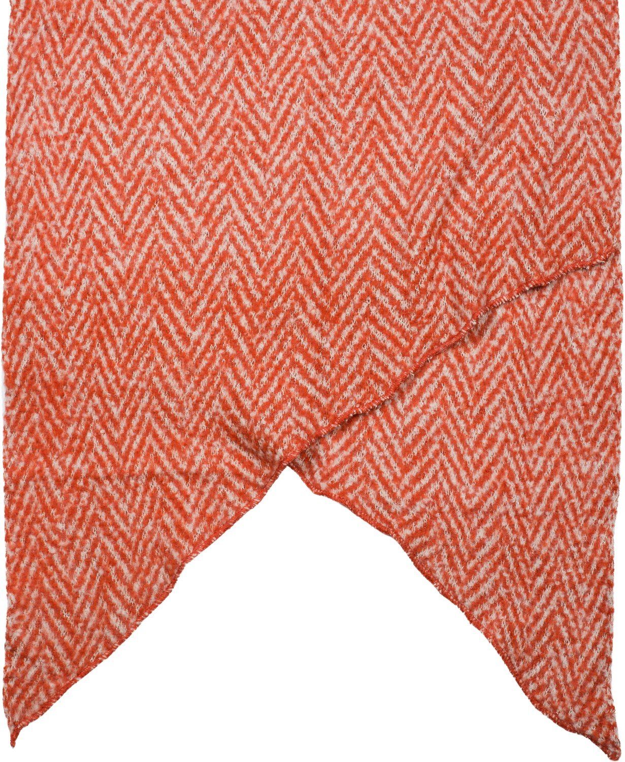 styleBREAKER XXL-Schal, (1-St), Rot-Beige Schal Zacken Asymmetrischer Muster Web