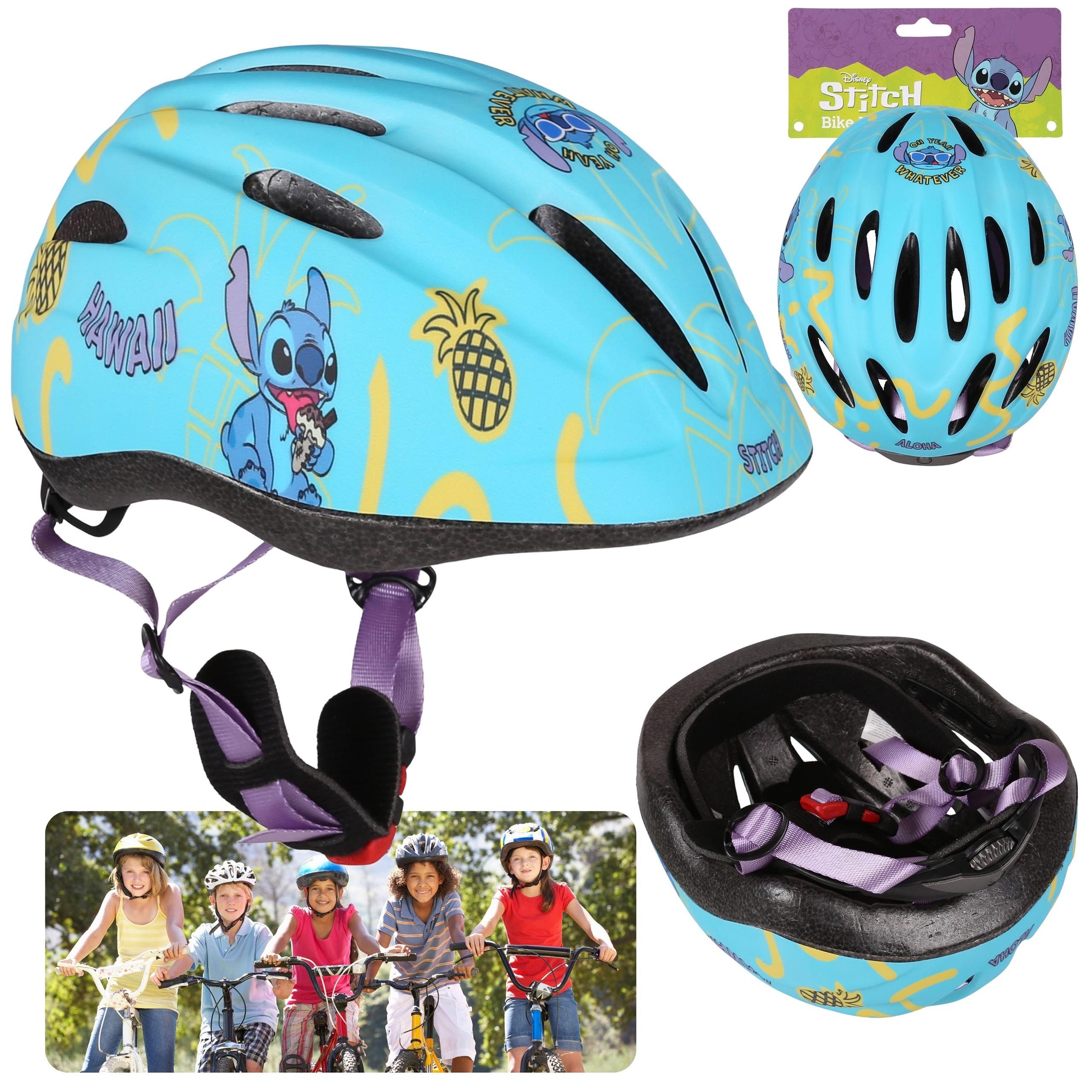 Disney Kinderfahrradhelm DISNEY Stitch Türkisfarbener Kinderfahrradhelm, 48-52 cm