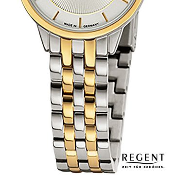 Regent Quarzuhr Regent Damen Armbanduhr Analoganzeige, (Analoguhr), Damen Armbanduhr rund, klein (ca. 27mm), Metallbandarmband