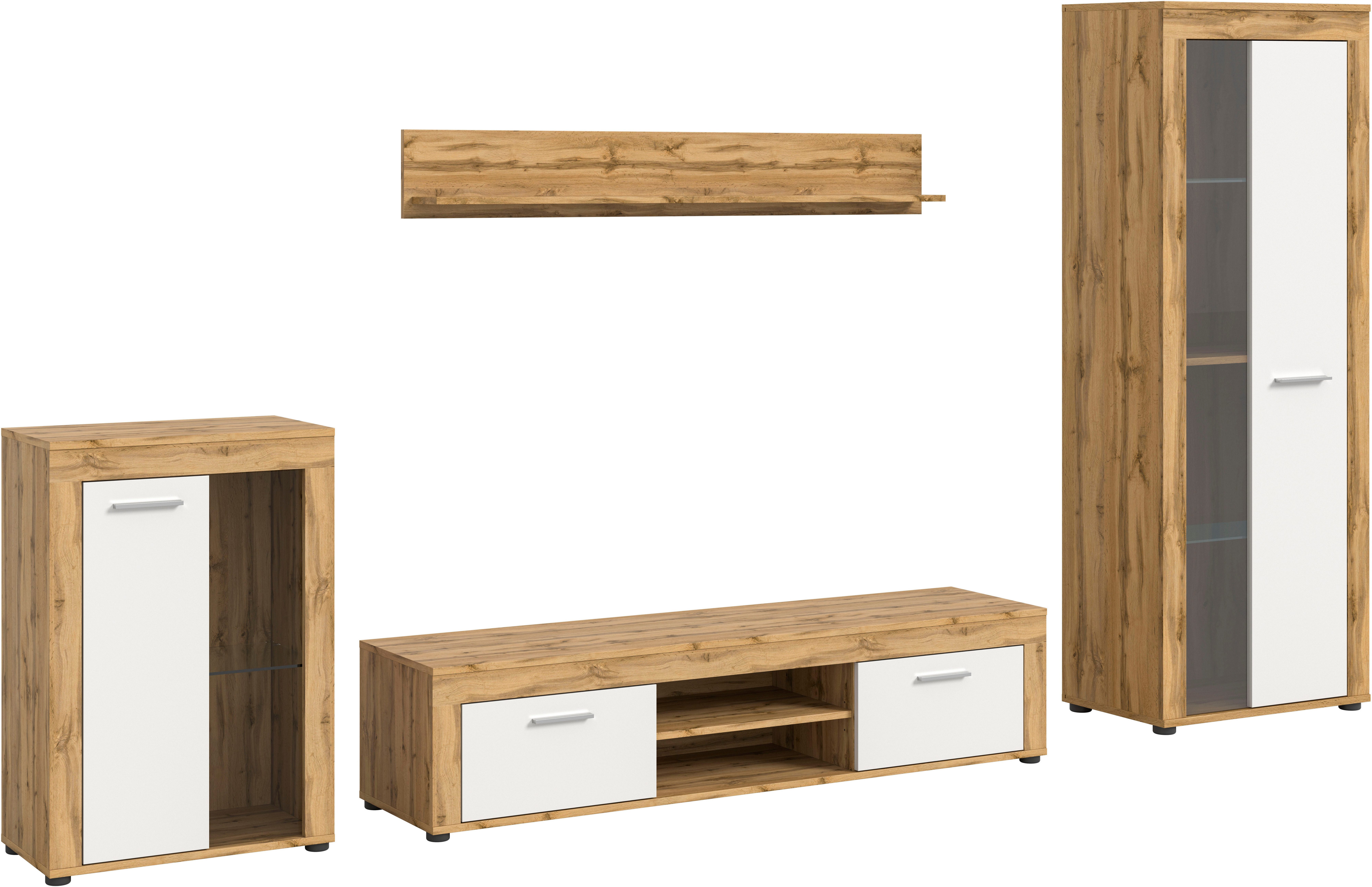 INOSIGN Wohnwand Aosta, 4-tlg., best. aus: Vitrine, Lowboard, Wandboard & V günstig online kaufen