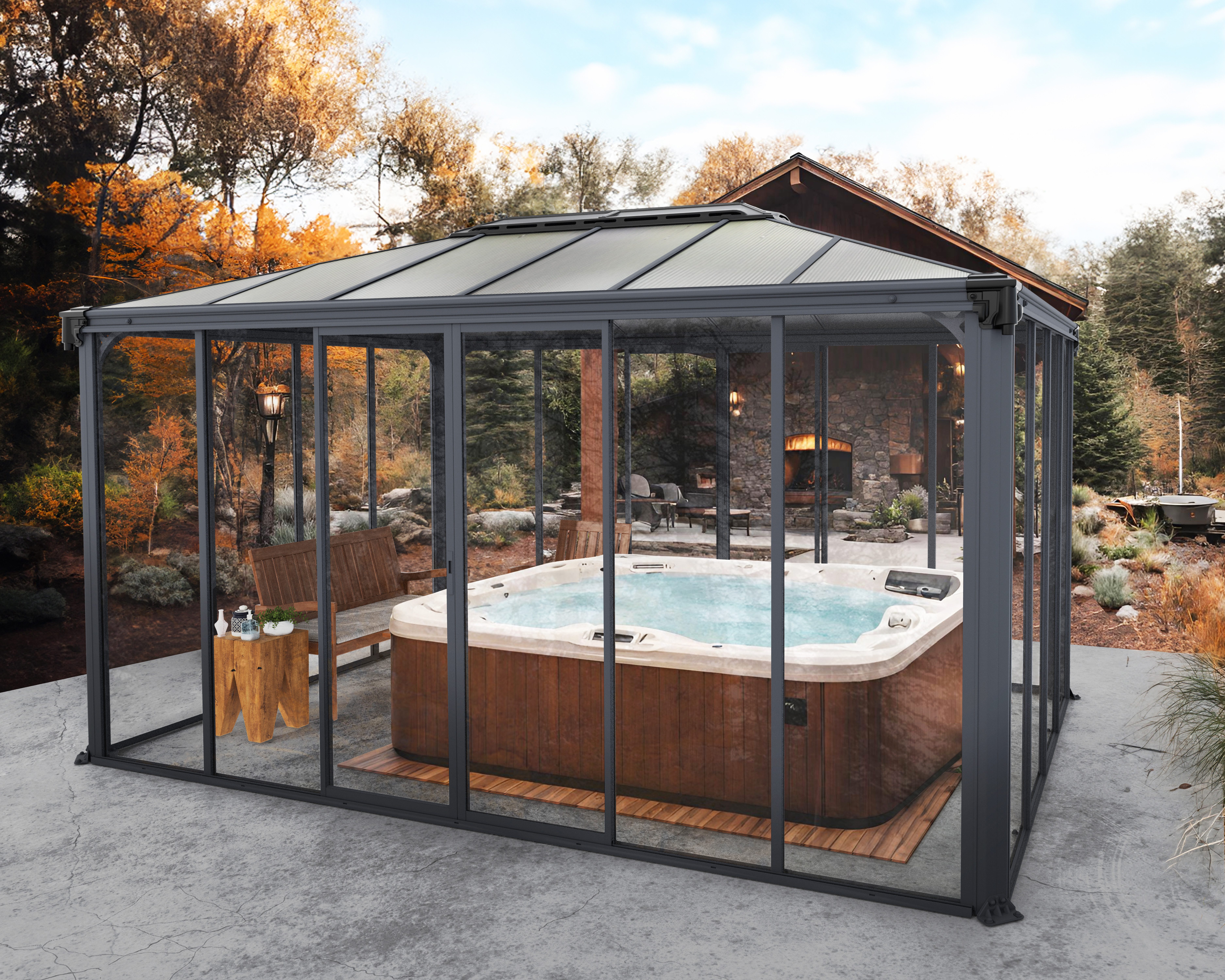 Palram - Canopia Pavillon Geschlossen, Ledro, 430 x 295,5 cm