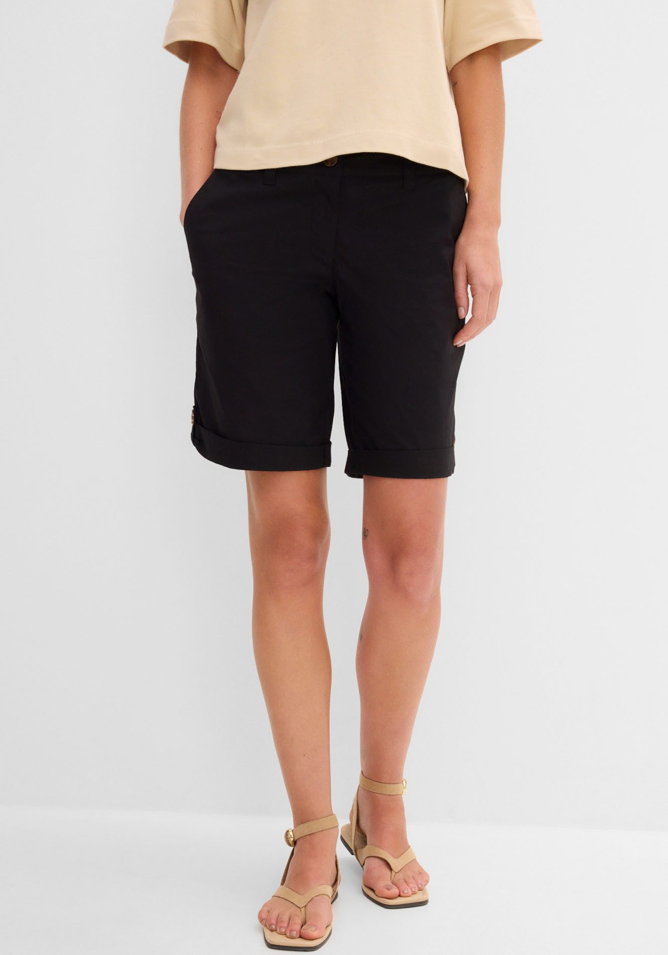 bonprix Bermudas mit krempelbaren Beinen, Regular Fit
