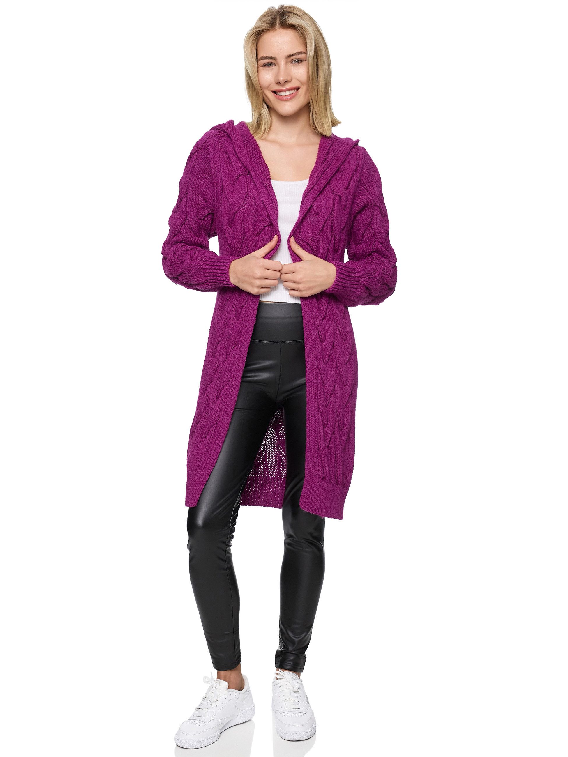 Worldclassca Kapuzenstrickjacke Worldclassca lange Strickjacke Zopfmuster günstig online kaufen