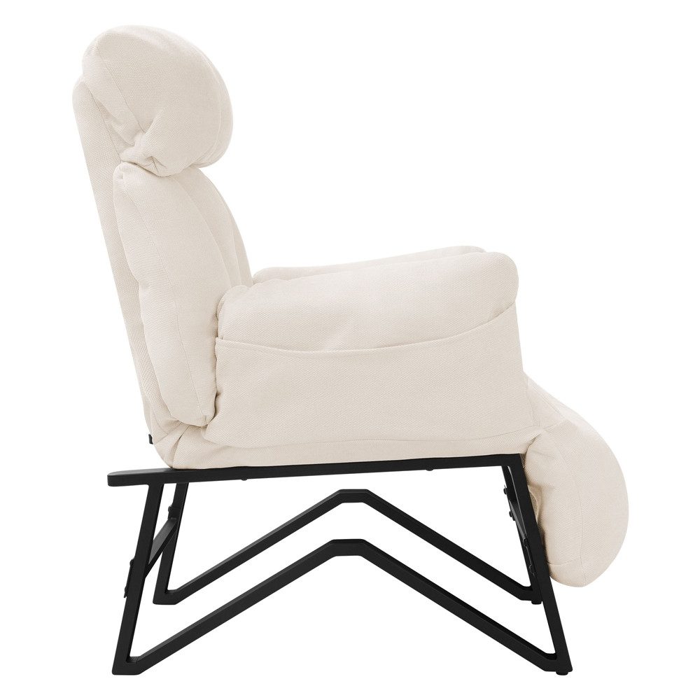 ML-DESIGN Loungesessel Sessel mit Liegefunktion & Fußablage Relaxsessel bequem für Wohnzimmer, Fernsehsessel mit verstellbarer Rückenlehne Armlehnen Lesesessel  – Bild 3 von 5
