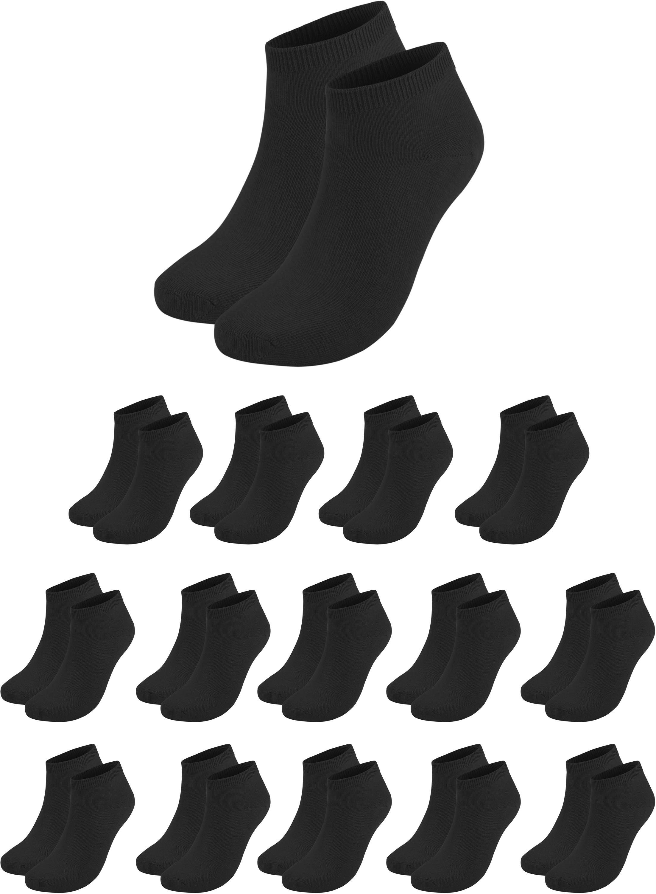 normani Sneakersocken 15 Paar Sneaker American (15er-Set, 15 Paar) handgekettelte Spitze Schwarz