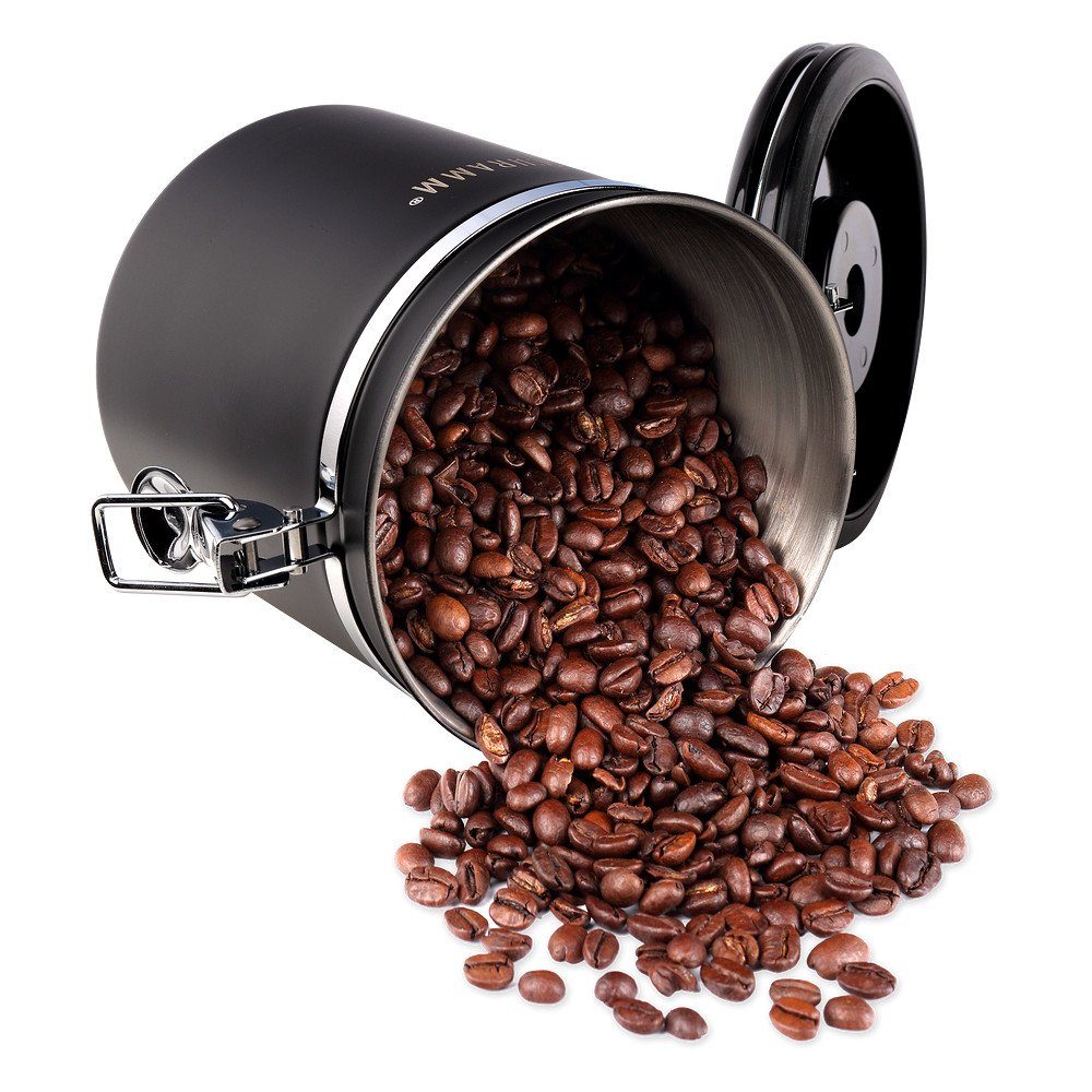 Dosierlöffel schwarz aus Kaffeebehälter Kaffeedose ml Schramm® 10 Farben Kaffeedosen Höhe: 1500 Edelstahl in mit Schramm 15cm Kaffeedose