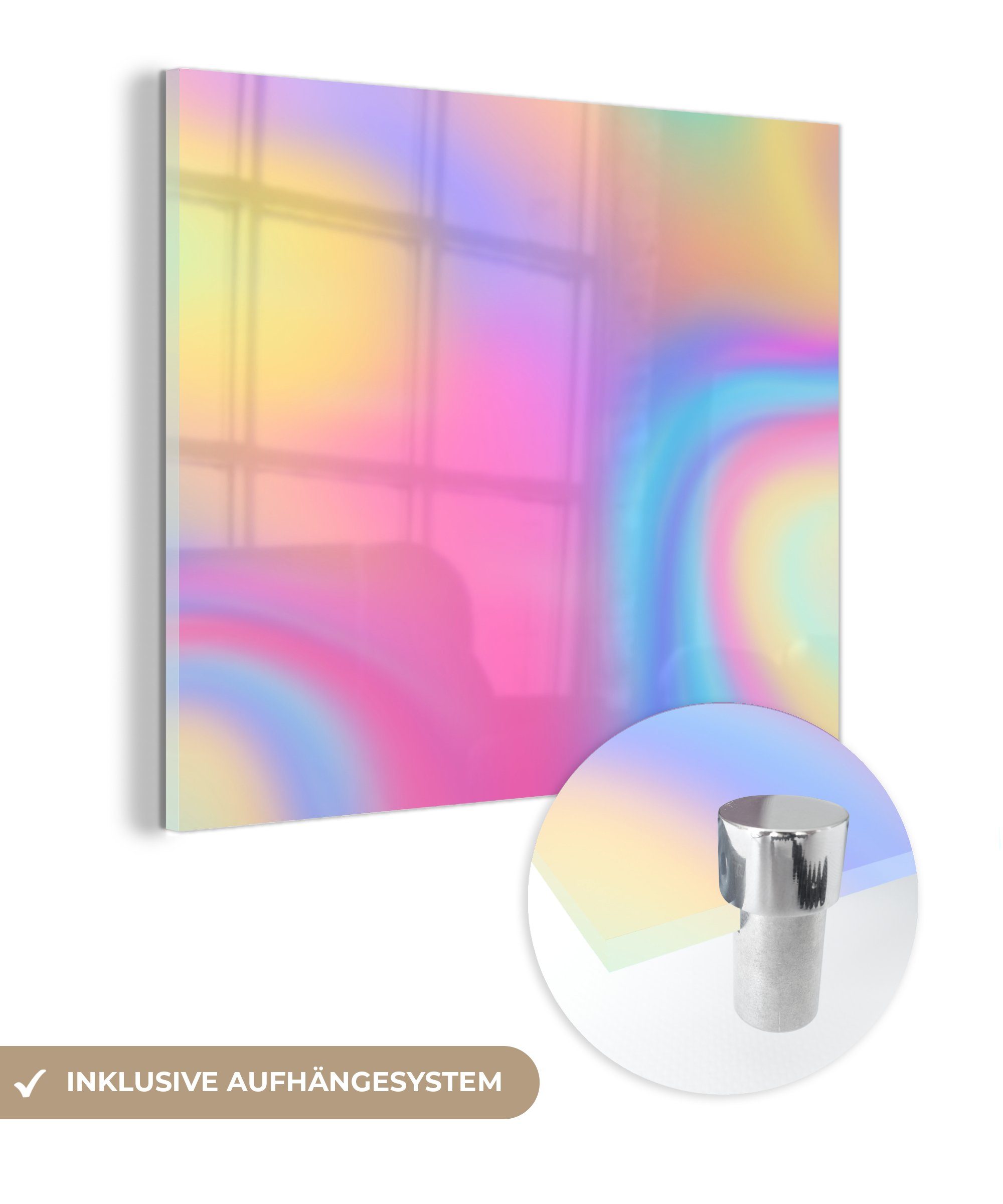 MuchoWow Acrylglasbild Vage Farben, (1 St), Glasbilder - Bilder auf Glas Wandbild - Foto auf Glas - Wanddekoration