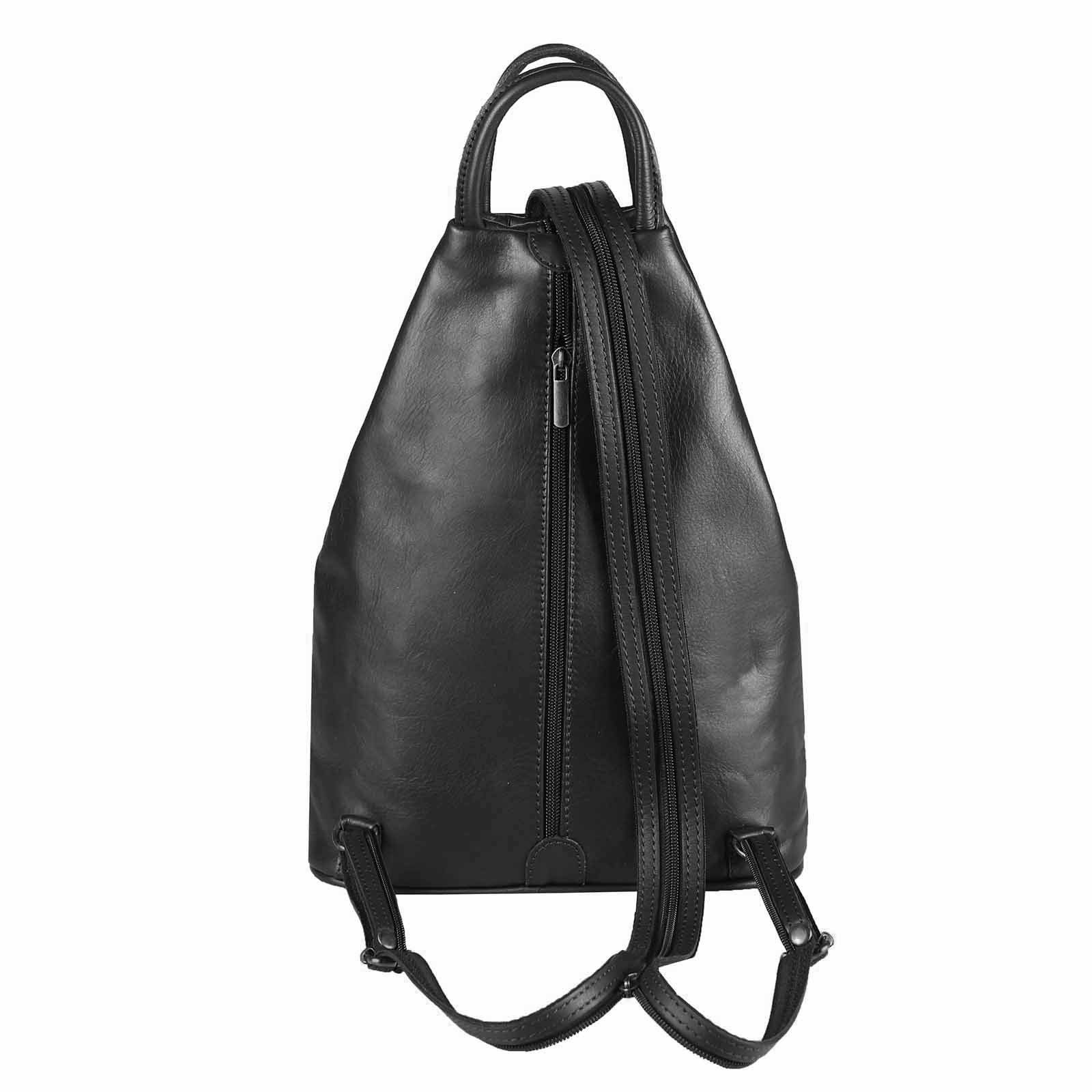 ITALYSHOP24 Rucksack Made in Italy Damen Leder Backpack Freizeitrucksack Schultertasche Bag, PREMIUM City Daypack Tagesrucksack Handgepäck Umhängetasche Shopper